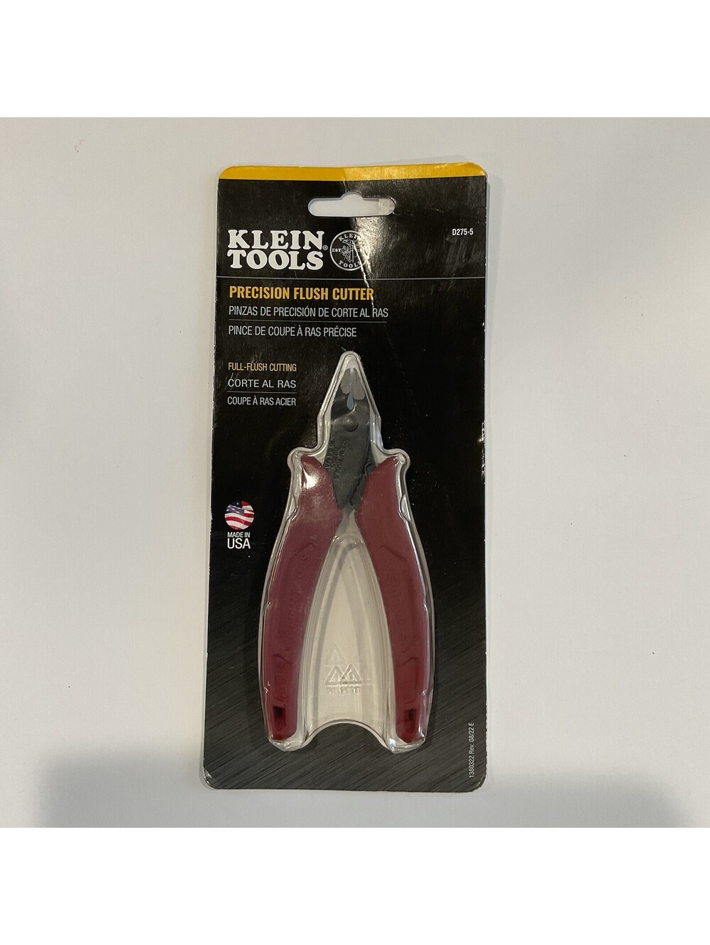 Klein Tools D275-5 Precision Flush Cutter Steel Blade Red Handle